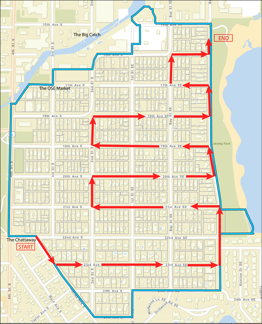 Old Southeast Holiday Golf Cart Parade Route